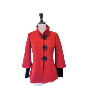 Joseph Ribkoff Women's Textured Oversized Buttons Swing Jacket Terracotta Size 4